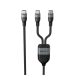 Cablu USB-C splitter Havit CB6325, 100W, 120 cm, dual output, Negru + Albastru