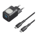 Kit incarcator Havit UC233 EU, 30W, GaN, cablu USB-C, Negru + Gri
