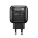 Incarcator retea Havit UC253 EU, 65W, cablu retractabil, USB-C + USB-A, Negru + Gri