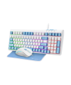 Set gaming Tastatura Havit KB897CM + Mouse + Mousepad, 99 taste, Alb + Albastru