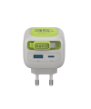 Incarcator retea Havit UC251 EU, PD35W, cablu retractabil, USB-C + USB-A, Gri + Verde
