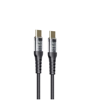 Cablu USB-C Havit CB6240, 60W, 100 cm, cu display, Negru