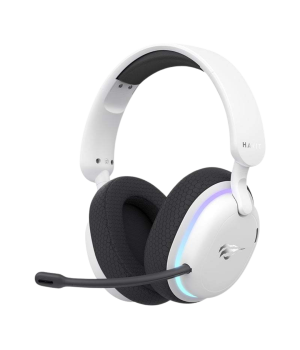 Casti gaming wireless Havit Fuxi-H7, Bluetooth, Jack 3.5mm, Latenta 28 ms, Alb + Negru