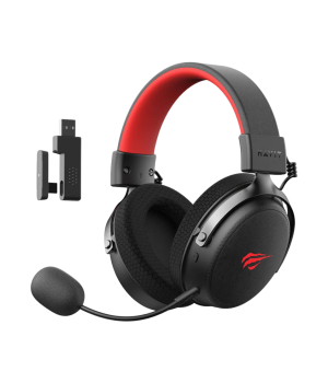 Casti gaming wireless Havit H2015 Pro, 2.4GHz, Bluetooth, Jack 3.5mm, Latenta 24ms, Negru + Rosu