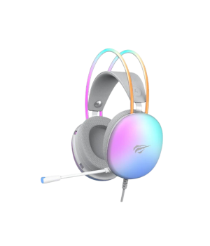 Casti gaming cu fir Havit H2037d, RGB, Alb