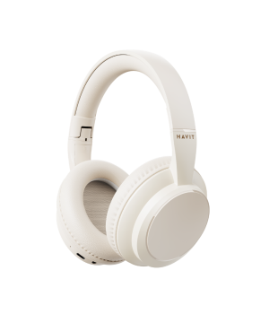 Casti over-ear Bluetooth Havit H619BT, BT 5.4, autonomie 20h, Bej