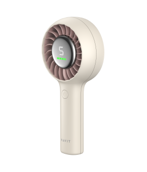 Mini ventilator de mana Havit HF807, 5 trepte, afisaj LED, 3000mAh, Bej