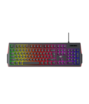 Tastatura gaming Havit KB866L, RGB, 104 taste, Negru + Rosu