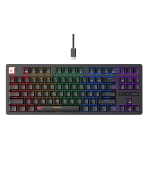 Tastatura gaming mecanica Havit KB892L, 87 taste, Negru