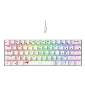 Tastatura mecanica gaming Havit KB903L, 61 taste, Alb