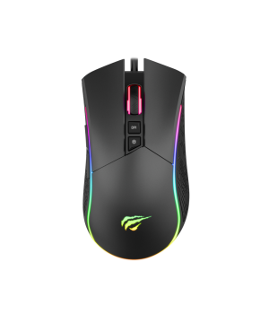 Mouse gaming Havit MS1001S V2, 8000 DPI, RGB, cu software, Negru + Gri