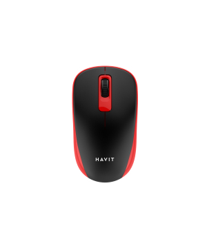 Mouse Wireless Havit MS626GT, 1200 DPI, Silent Click, Ergonomic, Negru + Rosu