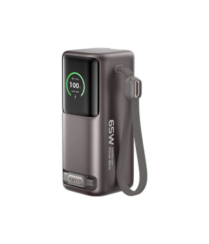 Acumulator portabil Havit PB37, USB-C+USB-A, 10000mAh, 65W, Titaniu Auriu