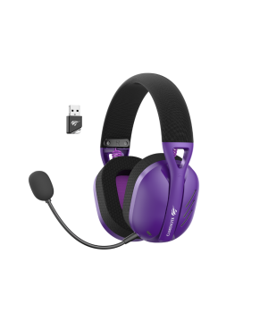 Casti gaming wireless Havit Fuxi-H3, 2.4GHz, Bluetooth, Jack 3.5mm, Latenta 24 ms, Negru + Mov