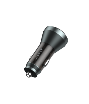 Incarcator auto Havit CC2017, 48W, USB-C + USB-A, display digital, Negru + Albastru