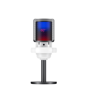 Microfon USB Havit GK50, Cardioid, RGB, 192 KHz/24bit, Alb