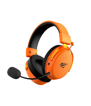Casti gaming wireless Havit H2015 Pro, 2.4GHz, Bluetooth, Jack 3.5 mm, Latenta 24 ms, Negru + Orange