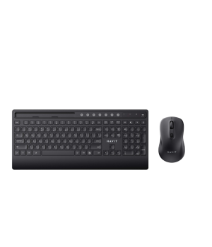 Set tastatura si mouse wireless Havit KB242GCM, 2.4GHz, Negru + Gri