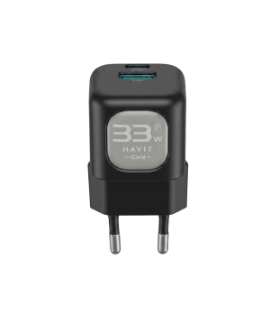Incarcator retea Havit UC230 EU, 33W, USB-C + USB-A, Negru + Gri