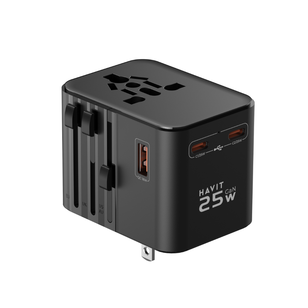Adaptor travel Havit UCT700 25W multiport USB-C USB-A
