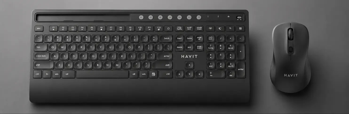 HAVIT KB242GCM constructie durabila din ABS si PC