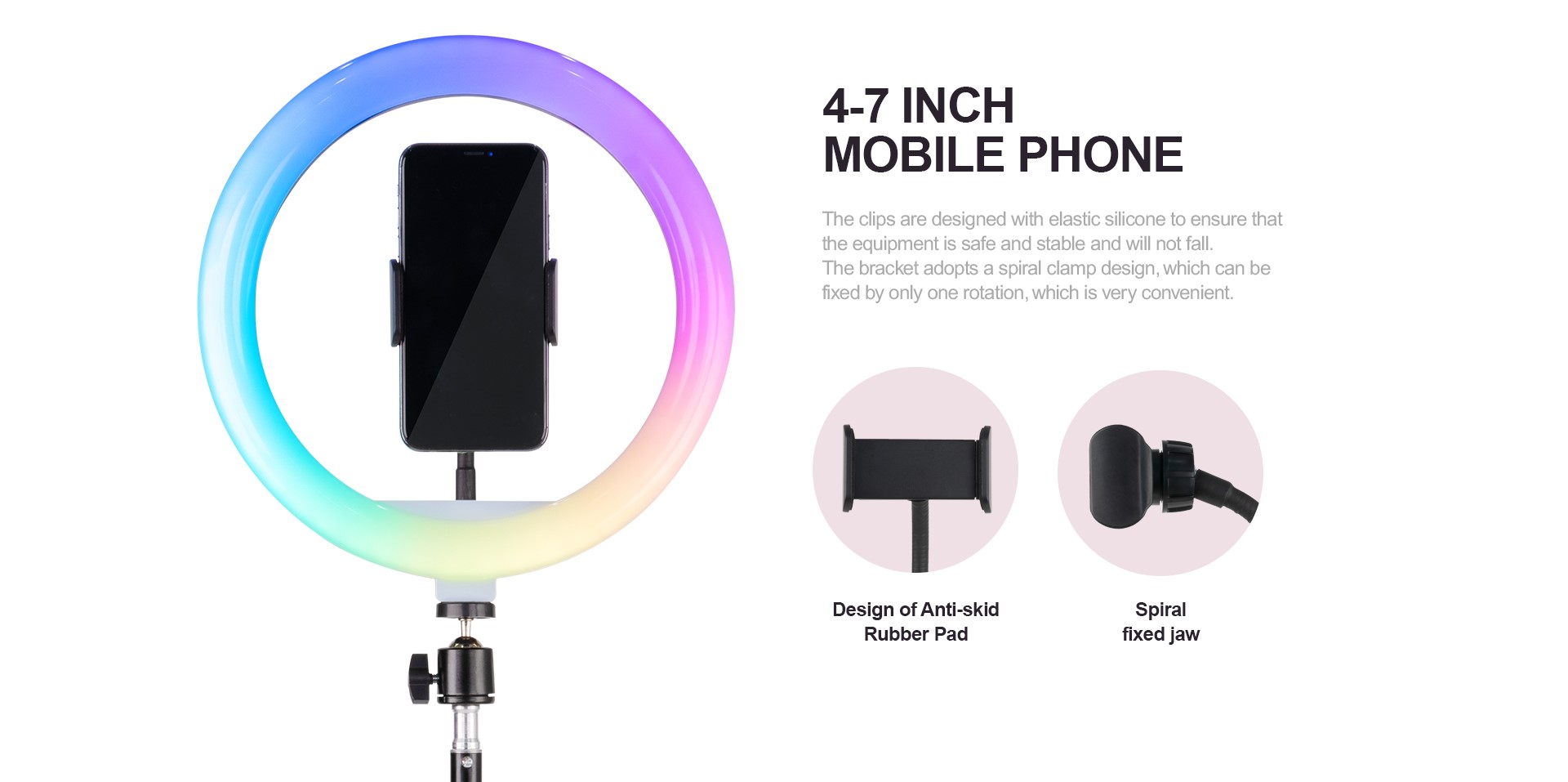 Sistem de fixare cu filet compatibil cu telefoane intre 4 si 7"!