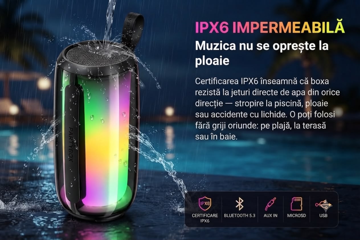 HAVIT SK879BT rezistenta la apa IPX6 utilizare in exterior
